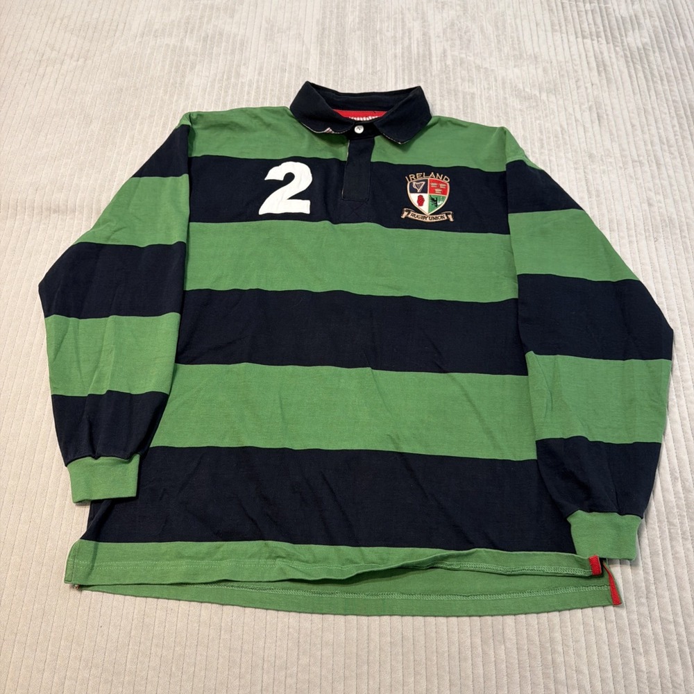 Lansdowne Ireland Rugby Shirt Mens 2XL Green Long Sleeve Heritage Collection
